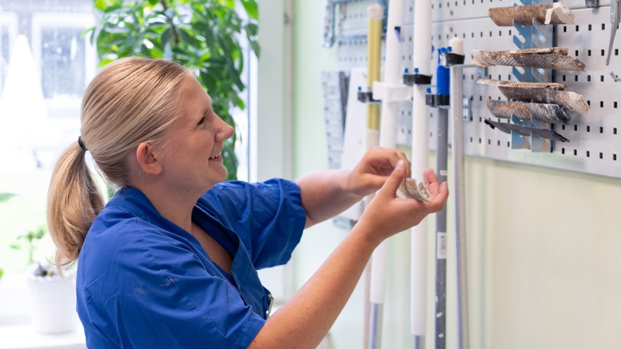 Tilda Eriksson i ortopedssalen.