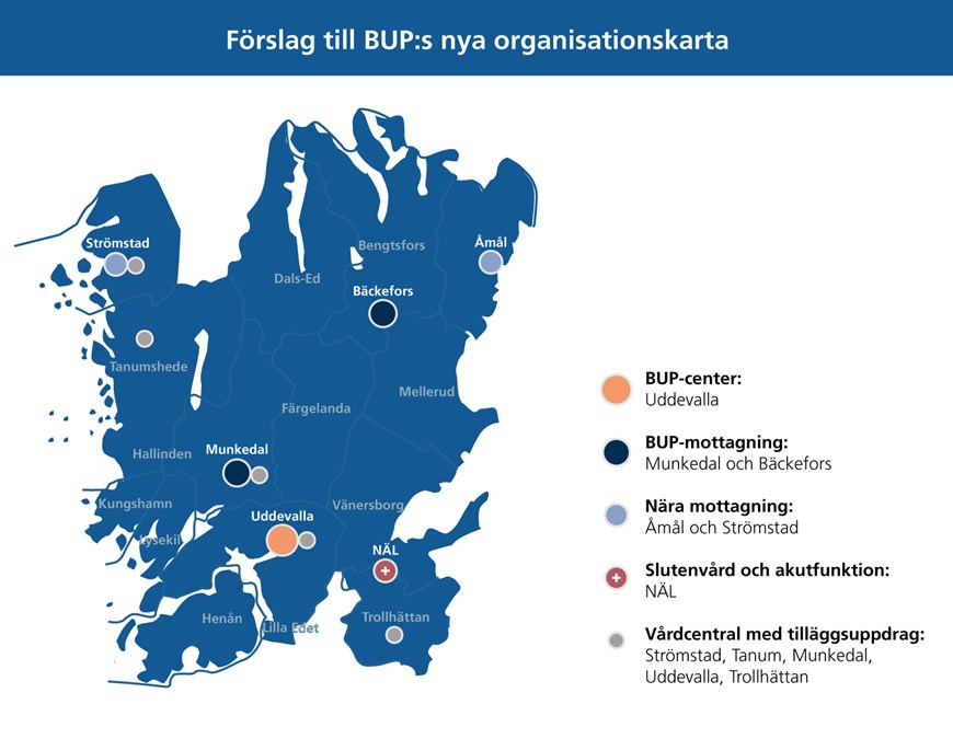 Förslag till BUP:s nya organisationskarta