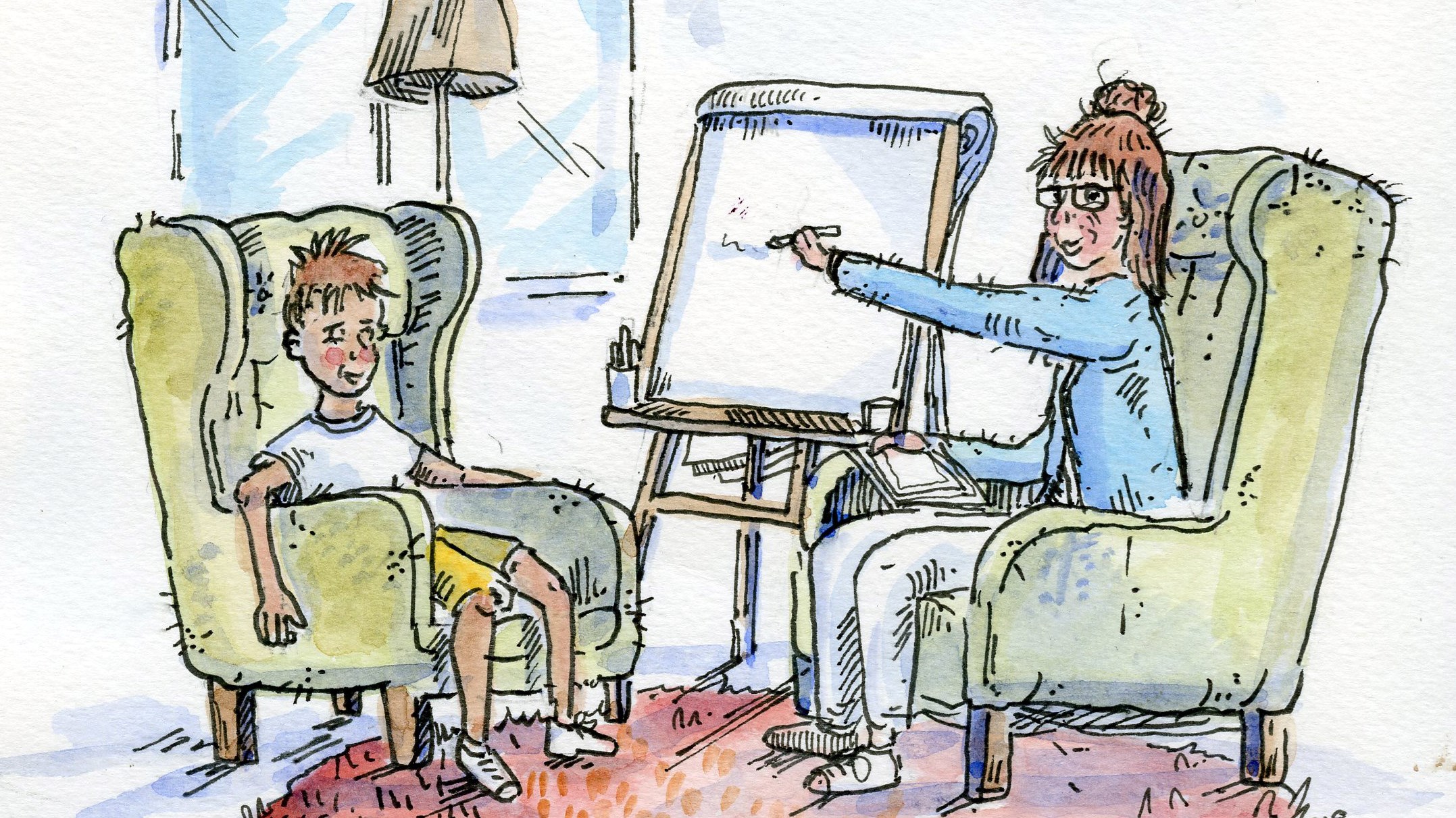 Illustration gjord av Nils Melander. 