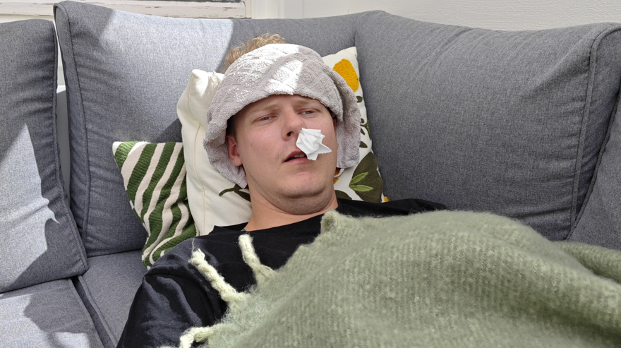 Förkyld kille